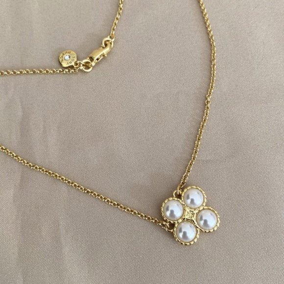 Tory Burch Four Leaf Clover Pearl Necklace - Picture 2 of 4